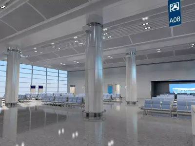Airport building Free 3D model