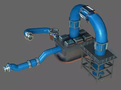 realistic Industrial pipes pipe tube tubes iron metal Valve 3D model