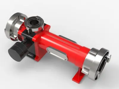 High-Quality 3D Model of a Firefighting Foam Mixer Low-poly 3D model