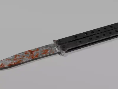 Butterfly Knife Rusty Free 3D model