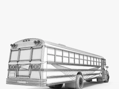 School bus 3D model 9