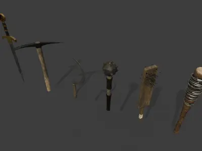 Medieval Weapons Low-poly 3D model purchase