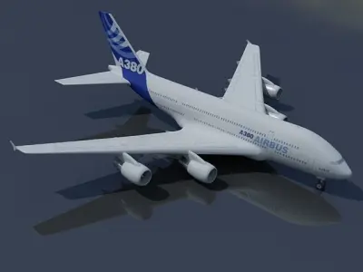 Airbus A380 3D model 6
