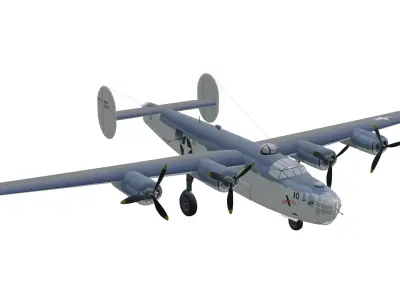 Consolidated B-24 Liberator Low-poly 3D model
