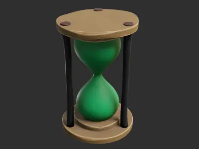 a sand clock Low-poly 3D model