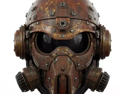 Steampunk Heavy Tactical Helmet 3D Model Low-poly 3D model purchase