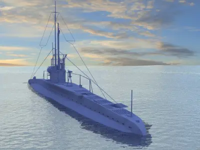 SM UC 5 U-boat Low-poly 3D model