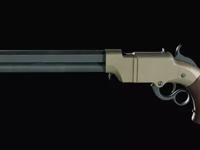 Old gun Volcanic 1855 Low-poly 3D model