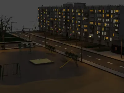 block of flat Free 3D model