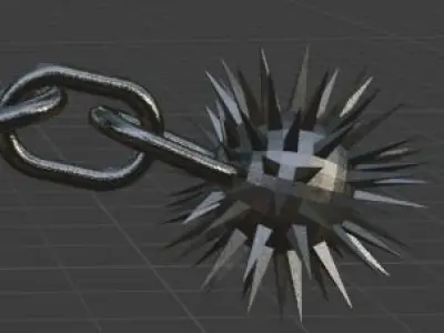 War mace Free low-poly 3D model