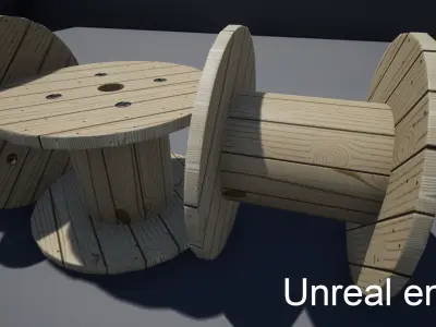 Two Cabledrum game assets Low-poly 3D model