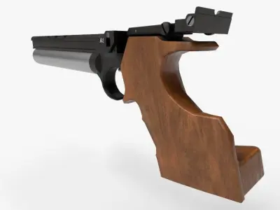 PBR Air Pistol AS-10 Low-poly 3D model