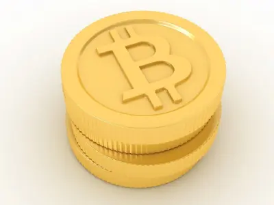 Bitcoin gold coin 3D model