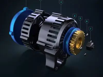 Alternator Low-poly 3D model