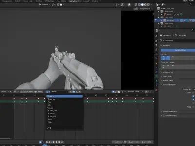 aks74 Fps hands all anim 3D model