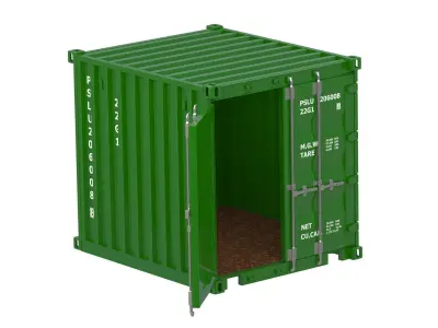 8ft Shipping Container Dark green 3D model