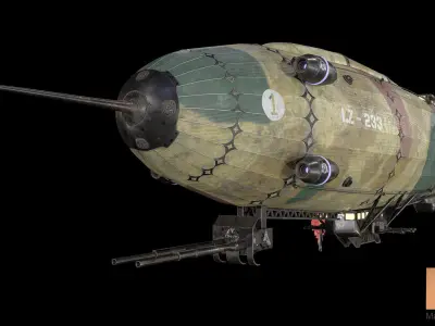 Dystopia Airship Low-poly 3D model