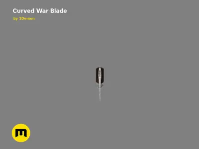 Curved War blade Low-poly 3D model