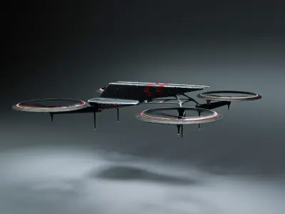 Sci-fi Drone-Back to the Future  Low-poly 3D model