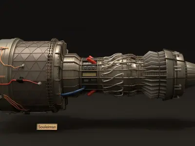 Jet Engine Concept 02 3D model 3D model
