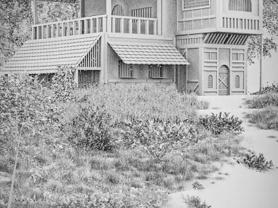 Fantasy Rustic Old Medieval Abandoned House 3D model