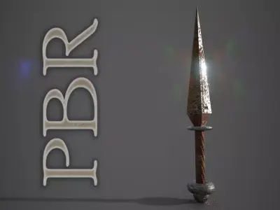 Antique knife Low-poly 3D model