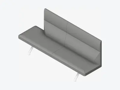 Seat - Bench - Worksmart - Backrest High Open End Low-poly 3D model