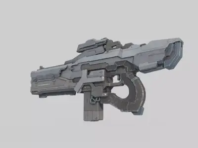 Future Sci-Fi Weapon Automatic Rifle 3D model