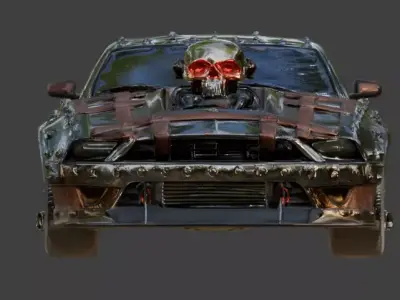 Infernal Raider Muscle Car Low-poly 3D model
