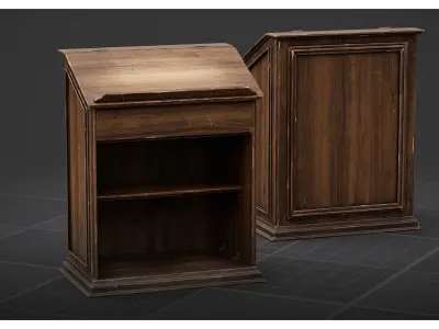 American Rural Church Furniture Asset Pack 3D model