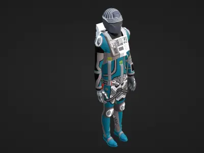 Robot Soldier - Assault Soldier Low-poly 3D model 34