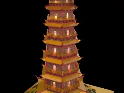 Chinese tower  3D model