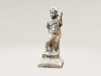 Weathered Cherub Angel Statue Low-poly 3D model