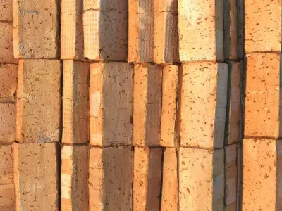 Pallet with red bricks 3D model