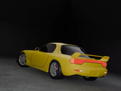 Stylized Mazda RX7 - Game Ready Low-poly 3D model