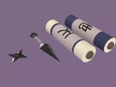 Naruto Weapon Small Pack Low-poly 3D model