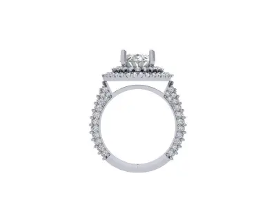 Oval Art Deco Ring 3D print model 18