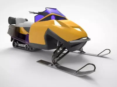 Snow Motorcycle Low-poly 3D model