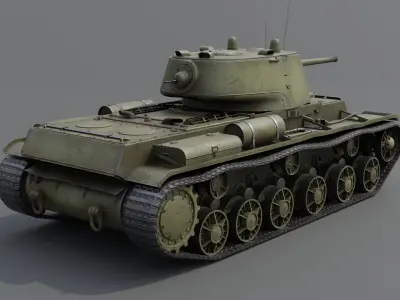 KV-1 m1942 Heavy tank Low-poly 3D model