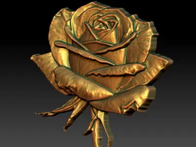 6 Rose CNC Relief Model Free 3D print model