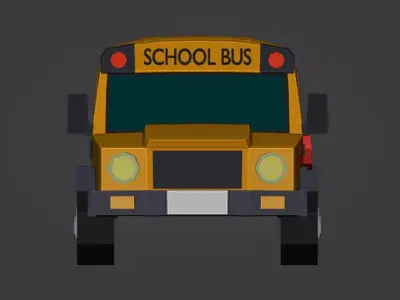 SchoolBus Game Ready Vehicle Variant Low-poly 3D model
