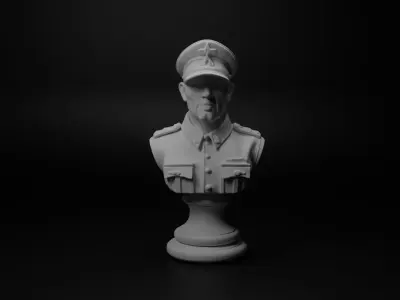 WW2 Soviet Soldier Bust Chess 3D print model