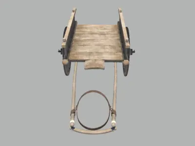 Horse van cart Low-poly 3D model