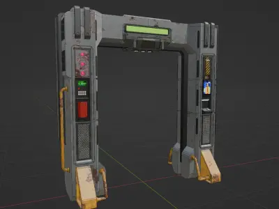 Cyberpunk Security Checkpoint 3D model