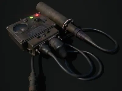 Dosimeter electronic device with light Low-poly 3D model