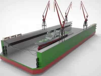 Floating Dock ship repair 3D model