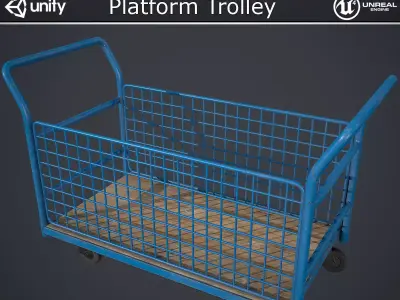 Platform Trolley Low-poly 3D model