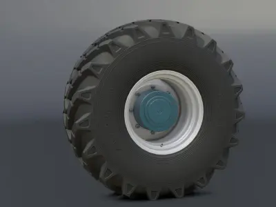 Dual wheels for tractor HTZ-17221 in the collection Free low-poly 3D model