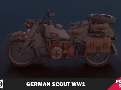 German Scout WW1 Low-poly 3D model