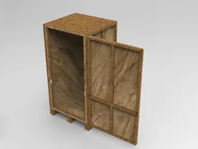 Stylized Wooden Shipping Crate Low-poly 3D model